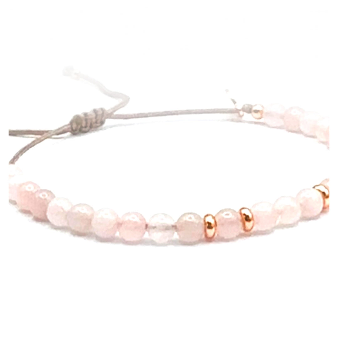 Liebe Treue Partnerschaft Depression Harmonie Schönheit des Lebens “LOVE IS KEY” Natürlicher Rosenquarz Heilsteinarmband roségold