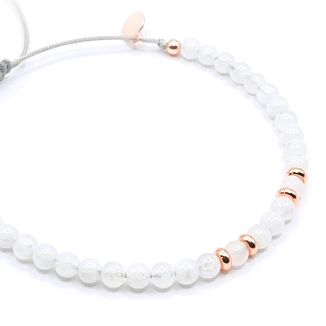 Pure femininity moonstone healing stone bracelet rose gold