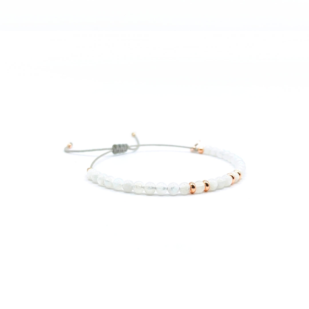 Pure femininity moonstone healing stone bracelet rose gold