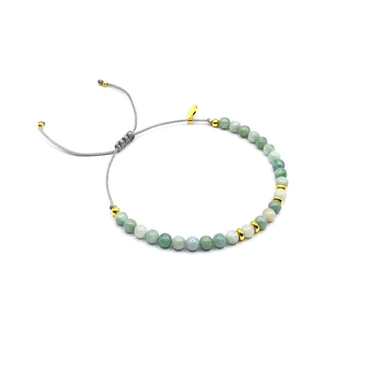 Antistress Harmony Balance Self Protection “PEACE OF MIND” Green Jadeite Healing Stone Bracelet gold
