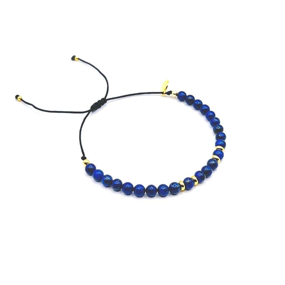 Klarheit Eigenes Denken & Handeln Kopfschmerz “PURE ENERGY” Heilsteinarmband Lapislazuli gold