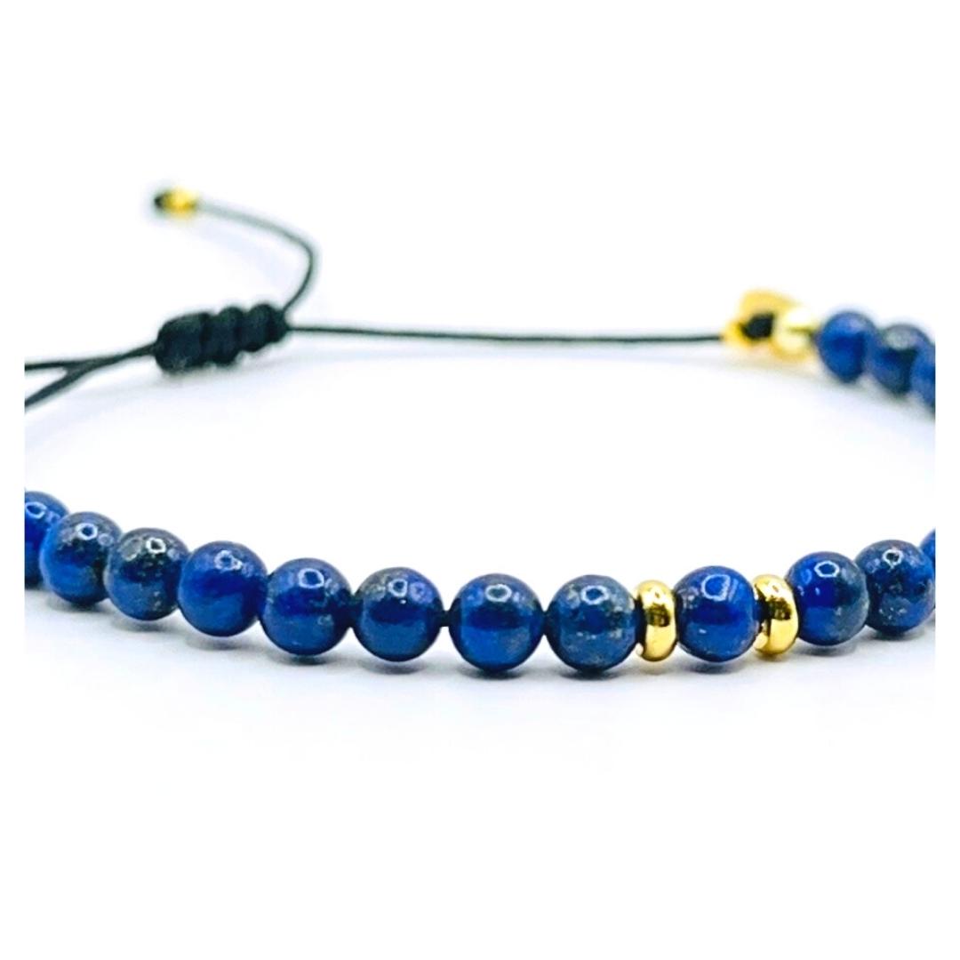 Klarheit Eigenes Denken & Handeln Kopfschmerz “PURE ENERGY” Heilsteinarmband Lapislazuli gold